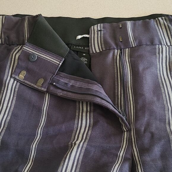 Striped Navy Wide-Leg Pants - Picture 3 of 4